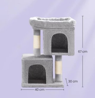 Árbol rascador para gatos gris