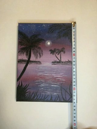 Quadro fatto a mano tramonto tropicale