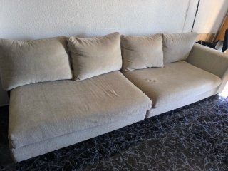Sofá modular beige de tela