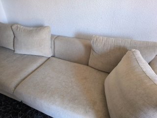 Sofá modular beige de tela