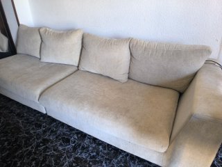 Sofá modular beige de tela