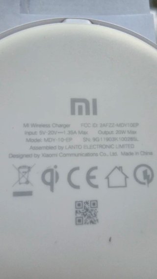 Cargador Inalámbrico Xiaomi Blanco