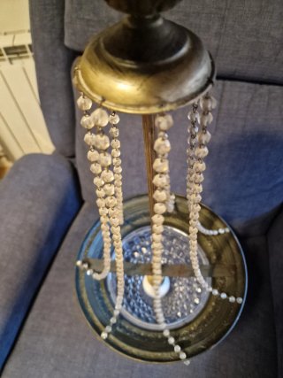 Lámpara de techo vintage cristal y metal (1930)