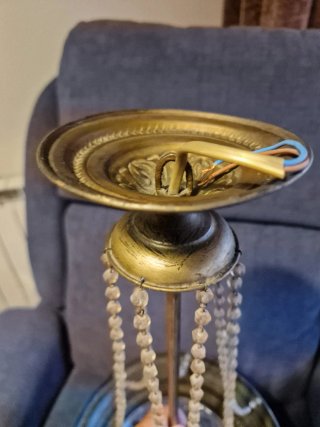 Lámpara de techo vintage cristal y metal (1930)