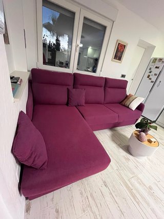 Sofá Cama Chaise Longue Tela Morado