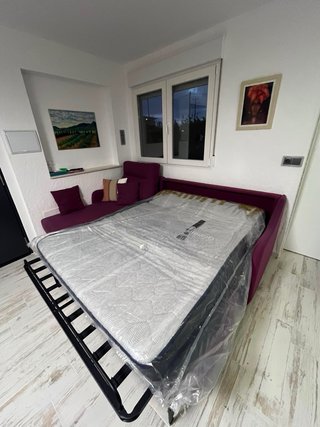 Sofá Cama Chaise Longue Tela Morado