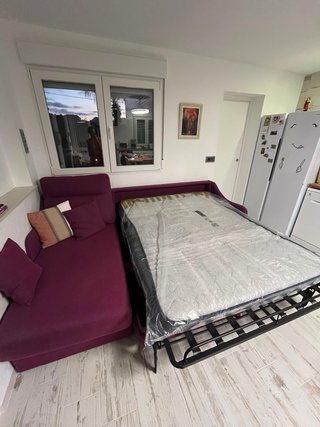 Sofá Cama Chaise Longue Tela Morado