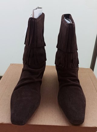 Botín plano piel flecos Stradivarius