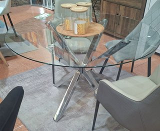 Mesa Comedor Redonda Cristal 120cm