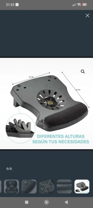 Base portátil con ventilador USB