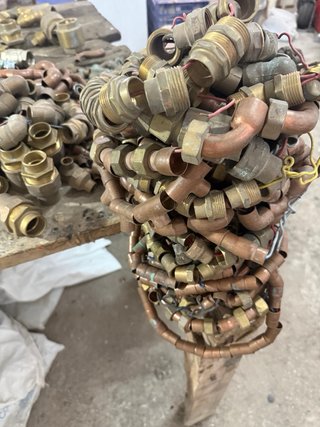 Lote piezas fontanería cobre y latón