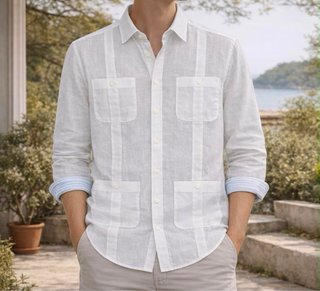 Camiseta Lino Blue Coast Hombre Talla L