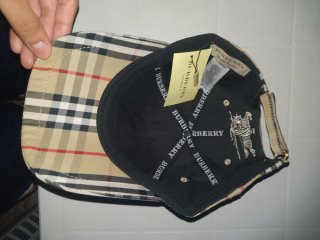 Cappello Burberry Check con logo TB