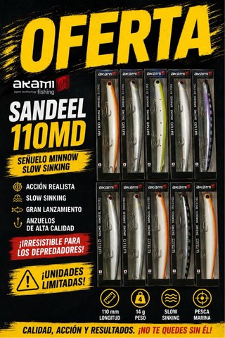 Señuelo Akami Sandeel 110MD Slow Sinking