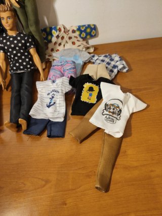 Lote de 5 Muñecos Ken y ropa.