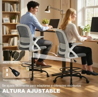 Silla de oficina ergonómica gris
