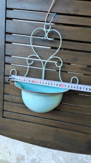Jardinera Corazón Metal Azul