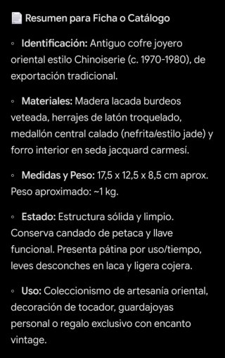 Antiguo Joyero Oriental - 1970-80C.