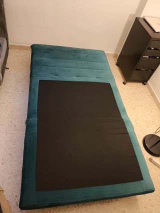Sofá cama NIO terciopelo azul 1 plaza