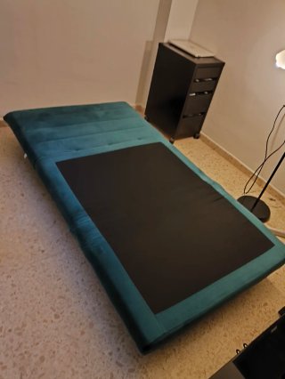 Sofá cama NIO terciopelo azul 1 plaza
