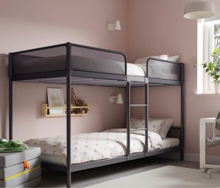 Litera Ikea gris/rosa + regalo colchón