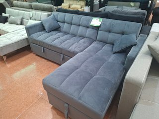 Sofá Cama Matrimonio Gris Terciopelo