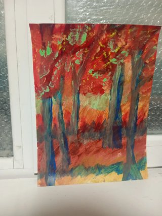 Pintura Original Bosque Otoñal