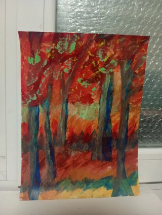 Pintura Original Bosque Otoñal