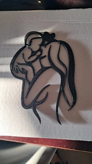 Silhouette decorativa madre e figlio - Decorazione murale