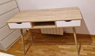 Escritorio madera con cajones blanco