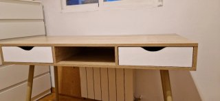 Escritorio madera con cajones blanco