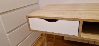 Escritorio madera con cajones blanco