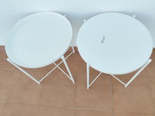 Pack de 2 mesas auxiliares IKEA GLADOM blancas