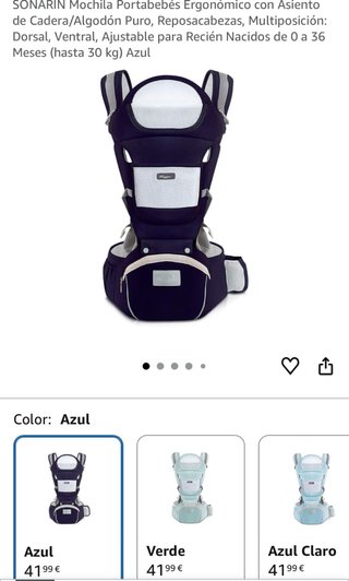 Mochila Portabebés Ergonómica Azul