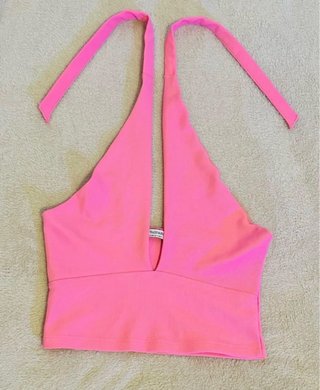 Top halter rosa