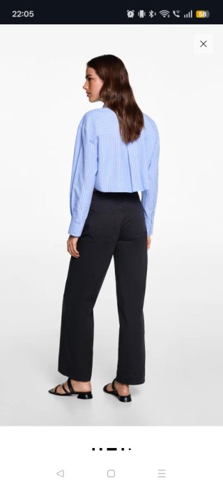 Pantalón recto negro Mango Talla XS