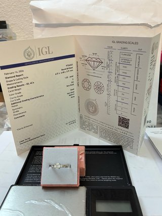 Anillo Oro 18k Diamante 1.03 Ct IGL-La