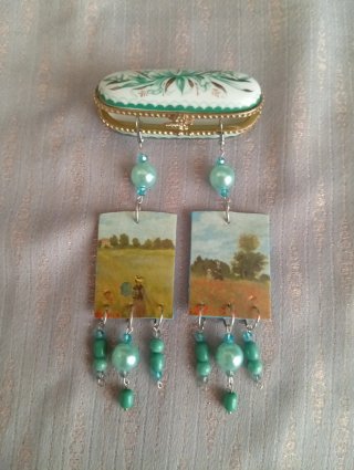 Orecchini I papaveri di Monet in carta vintage