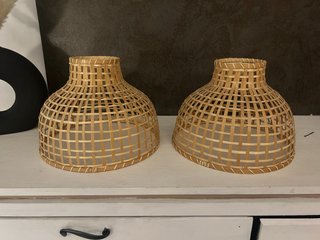 Lámparas de comedor de bambú (2 unidades)