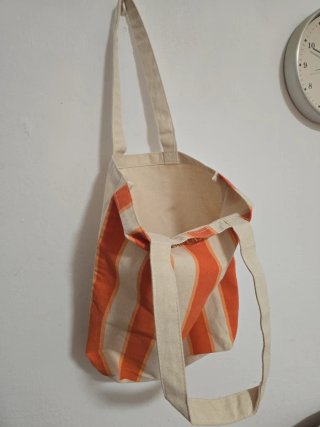 Bolso de playa Lancaster rayas naranja