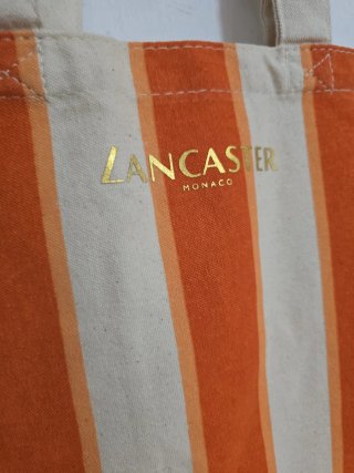Bolso de playa Lancaster rayas naranja