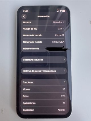 iPhone 12 128GB Blanco Caja+Accesorios