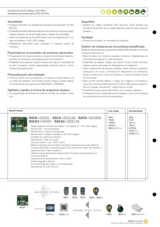 Tarjeta JCM RACK2+DCS 126 (433,92 MHz) Garaje