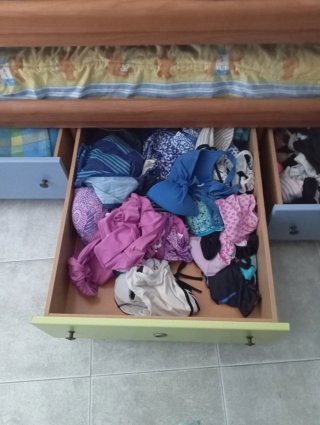 Cama nido 90cm con cajones y colchones, sábanas