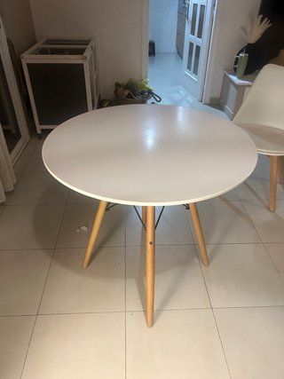 Mesa redonda blanca 80cm