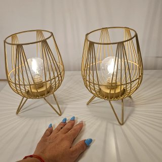 Pack 2 Lámparas LED Doradas a Pilas NUEVAS
