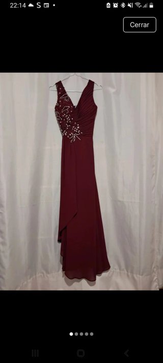 Vestido fiesta S burdeos