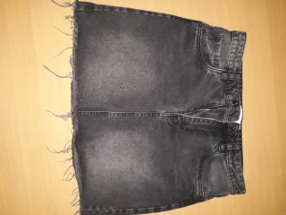 Minifalda vaquera gris desgastada Talla M