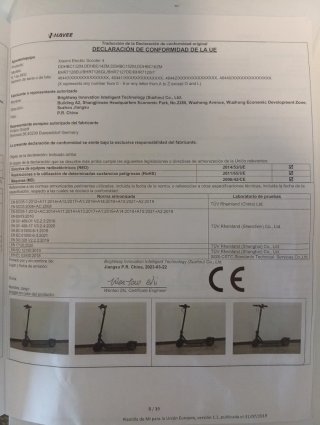 Patinete Eléctrico Xiaomi homologado por DGT.