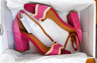 Sandalias Geox Tacón Beige y Rosa